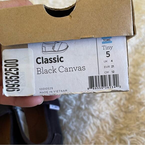 Tom’s Baby Canvas Classic Shoe Black Size 5 - Picture 6 of 6